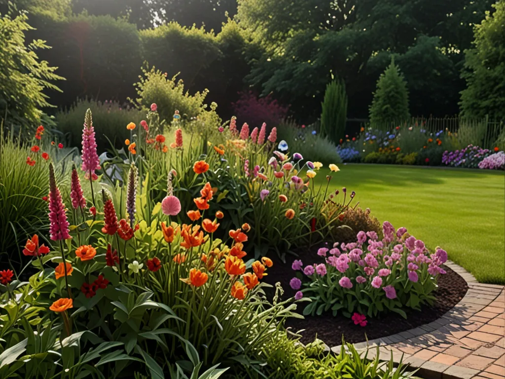 Sommarträdgård i full blom